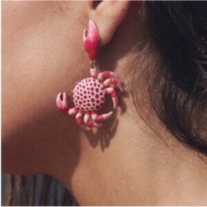 New! Zara Crab Summer Vacation Drop Earrings NWOT